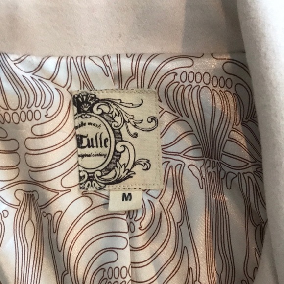 Women's Tulle cream colored pea coat - Picture 2 of 7